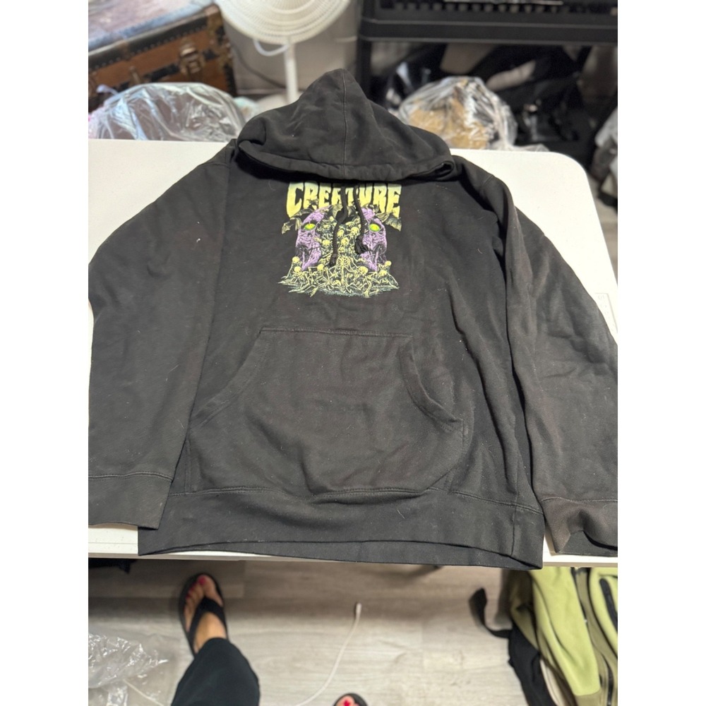 Nhs Fun Factory Creature Hoodie Medium Black Skull Bat Graphic Creature